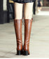 Embossed Lace-Up Tall Boots
